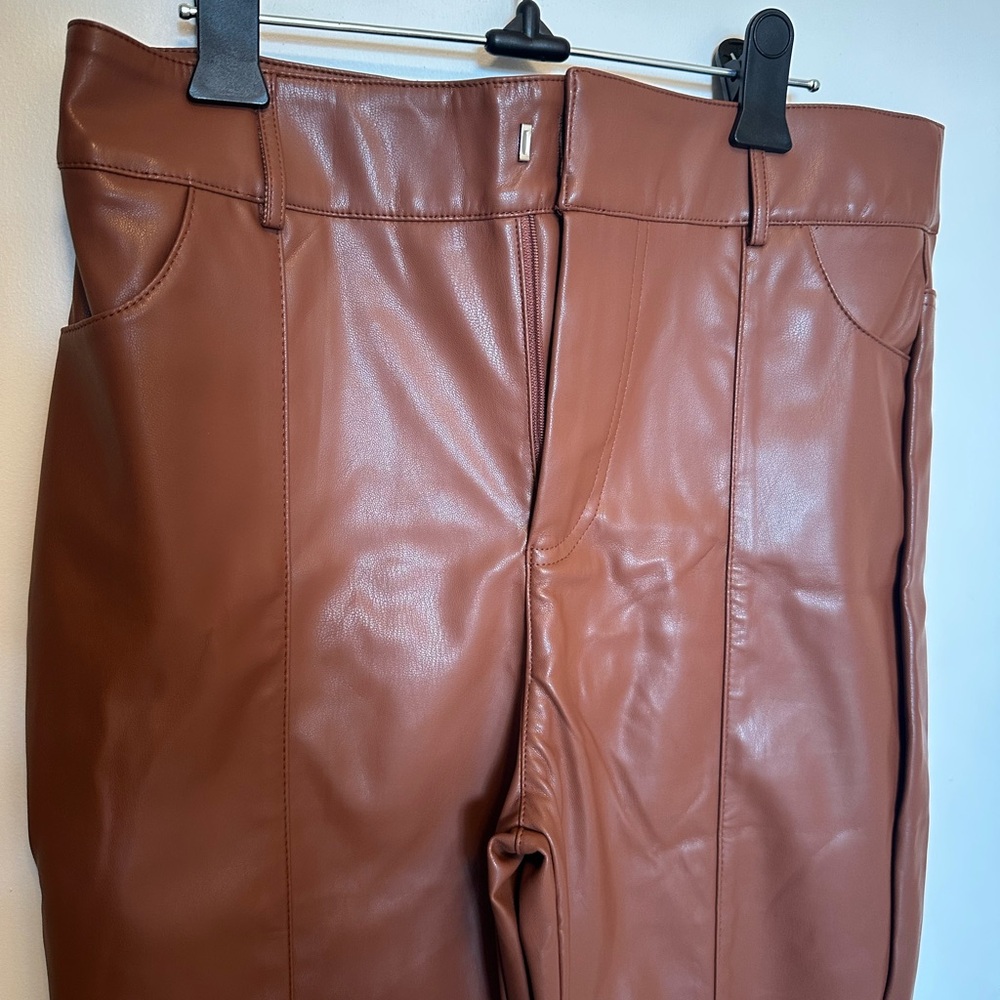 Women’s Brown Pleather Pants